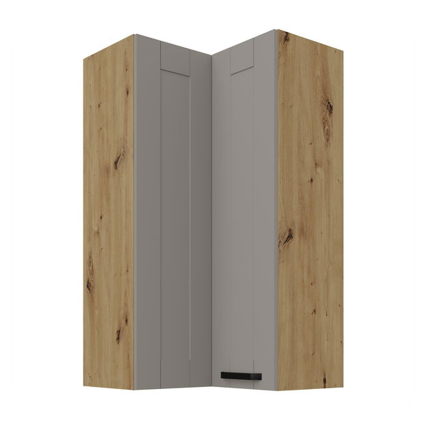 Horní rohová kuchyňská skříňka Lucid 60x60 GN-108 2F (90°) (korpus: dub artisan + fronta: mdf claygrey)