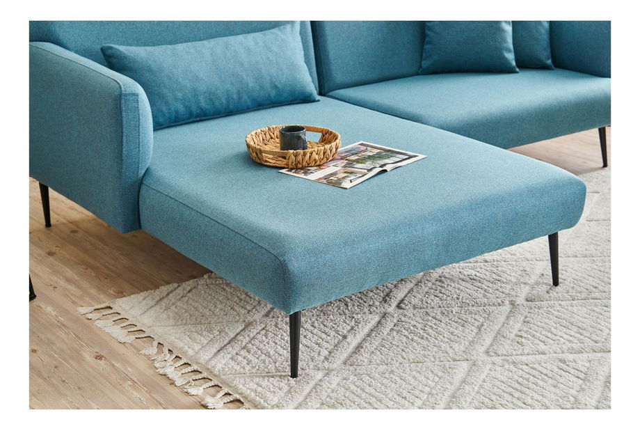 Rohová sedačka Revosatta (L) (tyrkysová + černá)