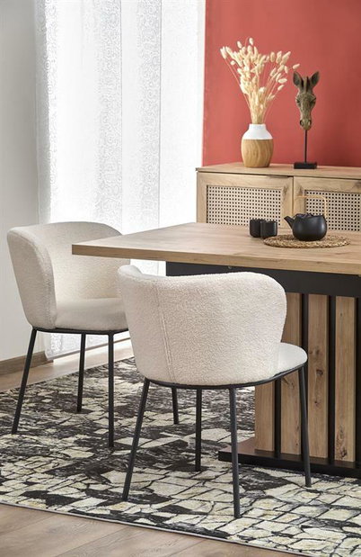 Jídelní stůl Lalia 160 (dub artisan + černá) (pro 6 až 8 osob)