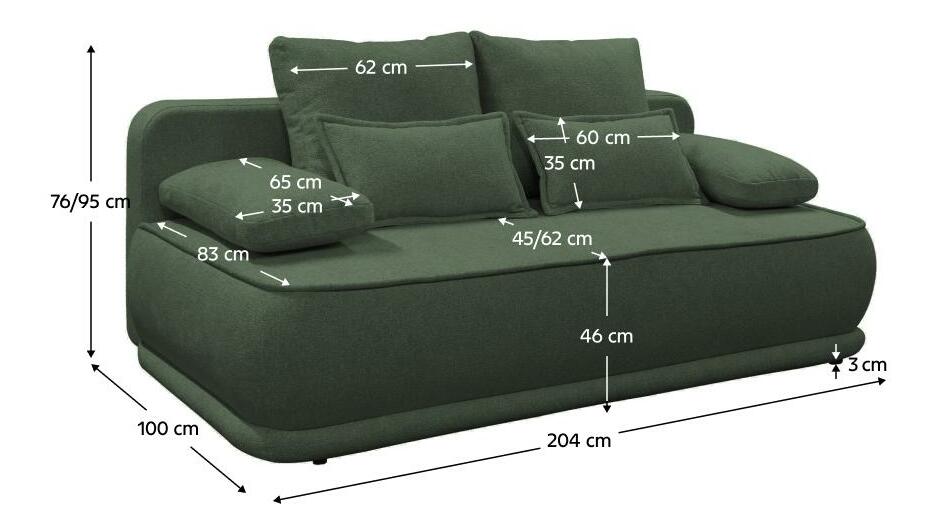 Pohovka Lagona (zelený melír)