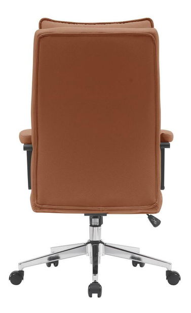 Kancelářské křeslo Kahlo (hnědá camel ekokůže + chrom)