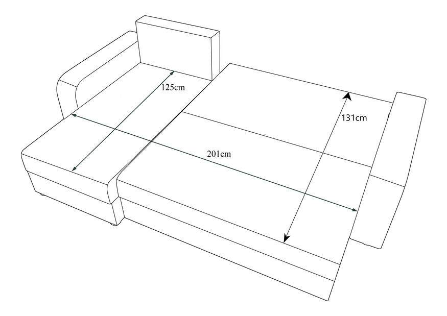 Rohová sedací souprava Harmony L Bis (tmavě zelená) (L)
