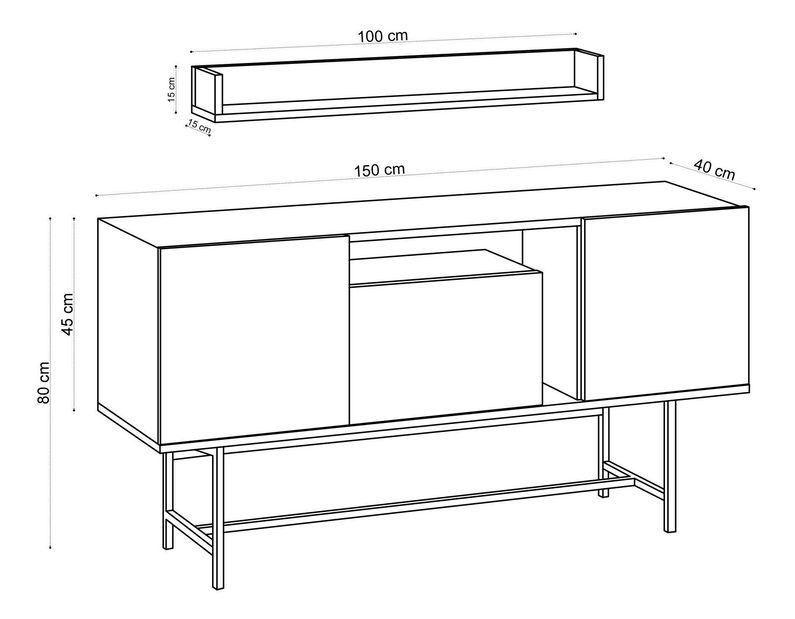Skříňka Lada (dub safírový)