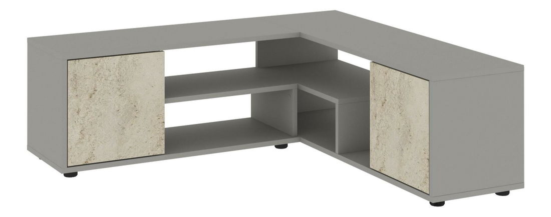 TV stolek/skříňka Rosyna (šedý travertin)