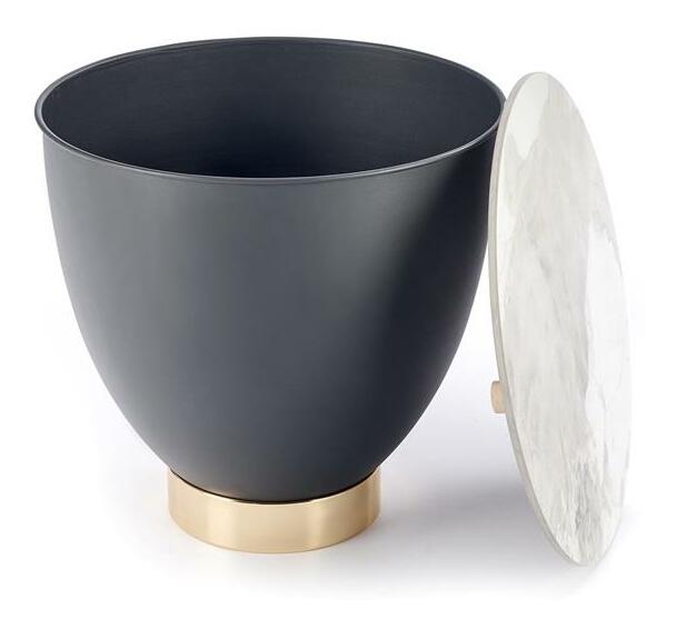 Konferenční stolek Carlotta (mramor + šedá + zlatá)