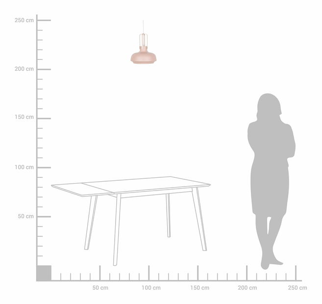 Závěsná lampa Trivo (růžová)