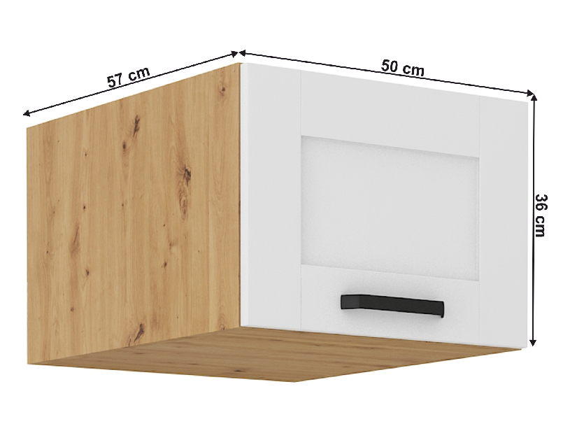 Horní skříňka Lesana 2 (bílá + dub artisan) 50 NAGU-36 1F 