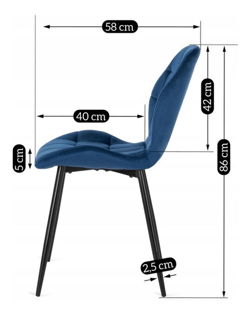 Jídelní židle Ligado (námořnická modrá)