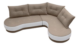 Rohová sedací souprava Adam (světle hnědá + bílá) (P)