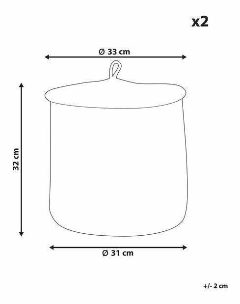 Set 2 ks úložných košů Seara (bílá)