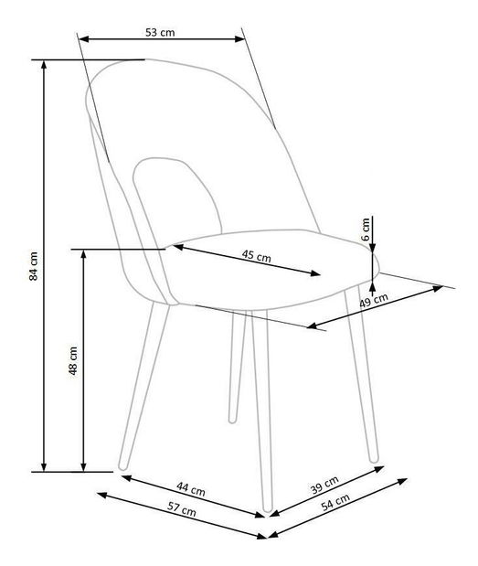 Jídelní židle Hout (šedá)