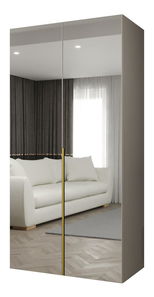 Šatní skříň 100 cm Alice 3 (kašmír + zlatá)