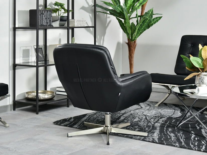 Křeslo Olef (černá + chromová)