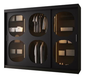 Šatní skříň 250 cm Boomer 2 (černá) (s osvětlením)