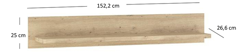 Polička 150 cm Mindi (dub artisan)