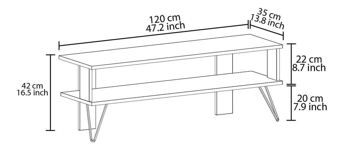 TV stolek/skříňka Dual (šedá)