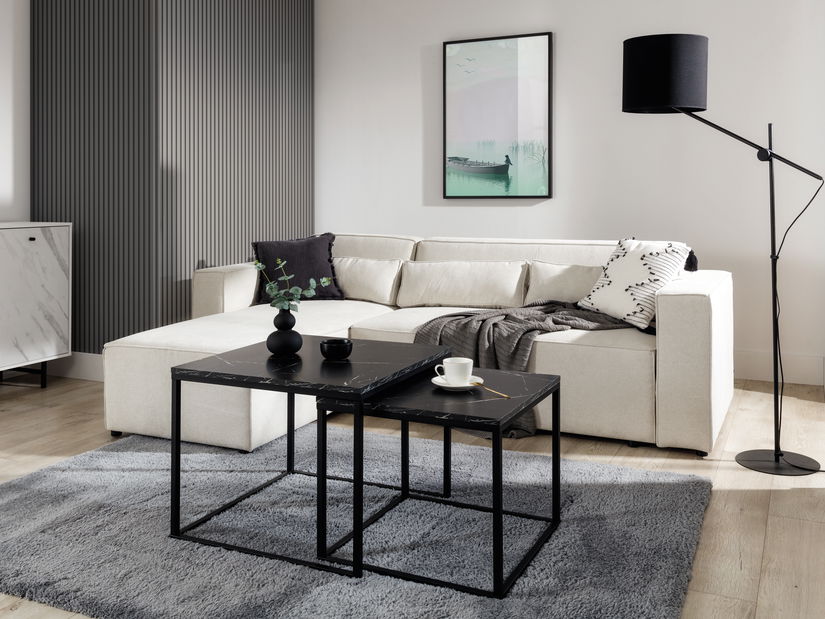 Sestava 2 konferenčních stolků Verona (černý mramor)