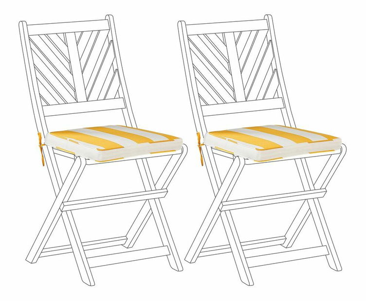 Sada 2 ozdobných polštářů Terno (žlutá + bílá)