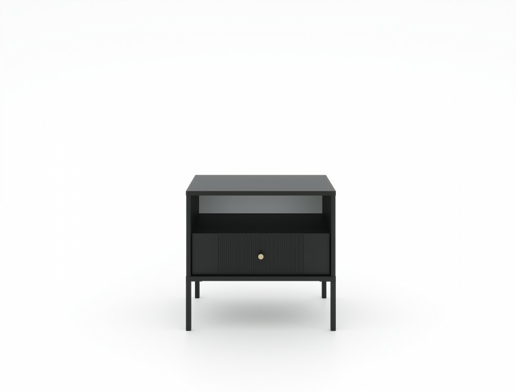 Noční stolek Isae 5W (černá + zlatá)