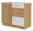 Dolní kuchyňská skříňka Arryn 105 DN 1F BB (dub artisan + lesk bílý)