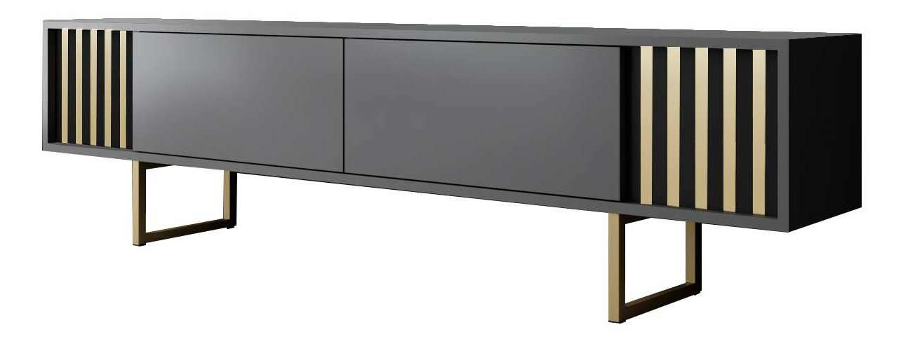 TV stolek/skříňka Goldise (antracit + zlatá)