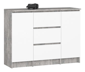 Komoda Kalista VI (beton + bílá)
