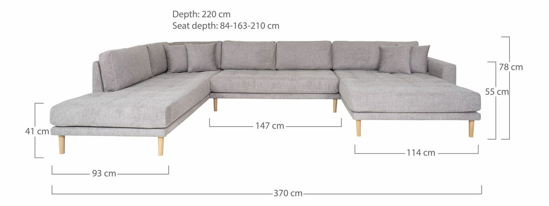 Rohová sedací souprava ve tvaru U (P) Lvaveriaora U (světle šedá)