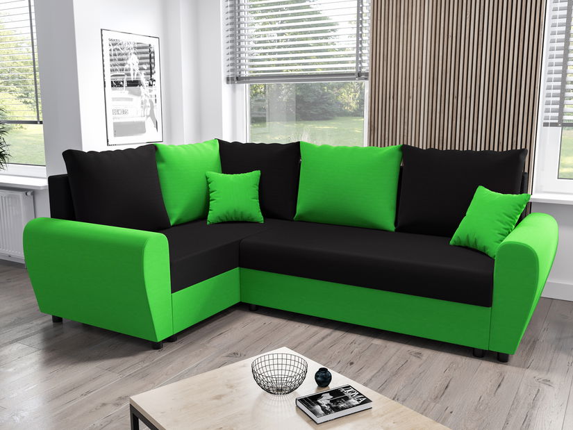 Rohová sedací souprava Fleur Plus (bílá + černá) (L)