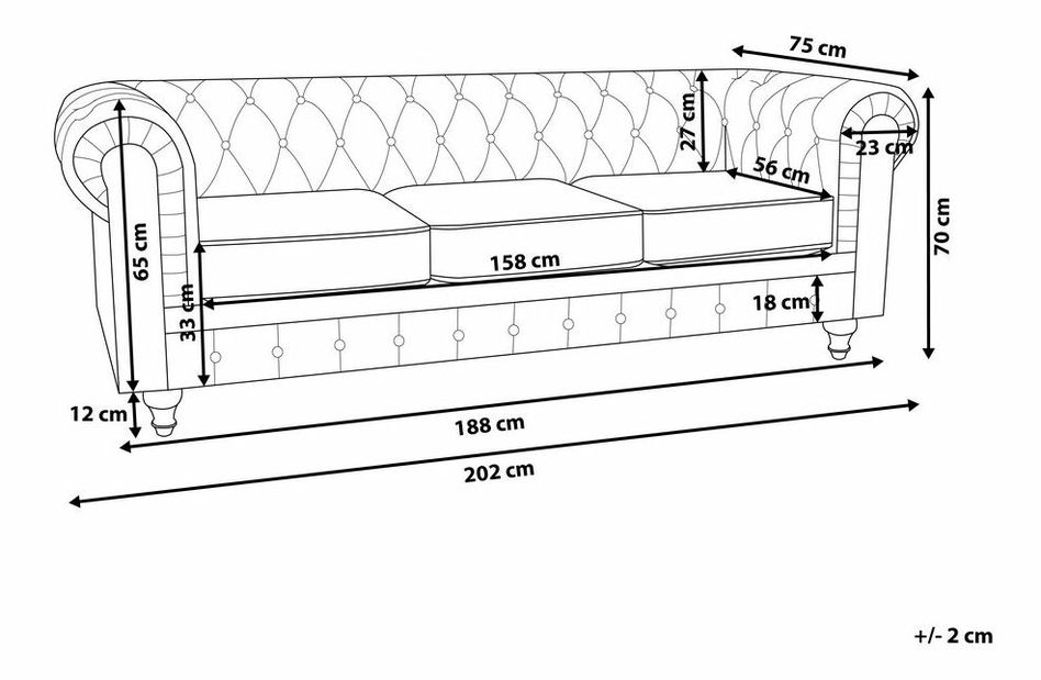 Pohovka Chichester (látka) (béžová)