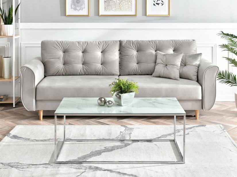 Konferenční stolek Bella Xl (bílá + chromová)