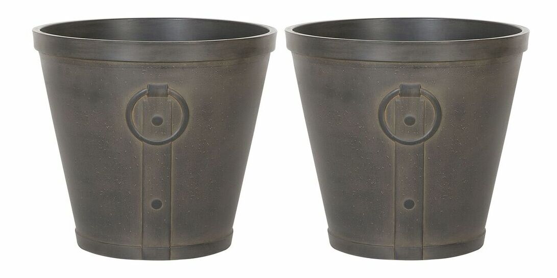 Sada 2 květináčů ⌀ 45 cm Varrie (hnědá)