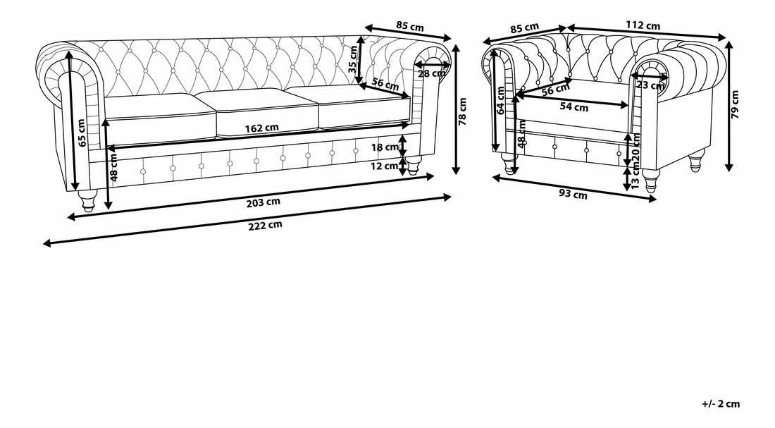 Sedací souprava Chichester (černá)