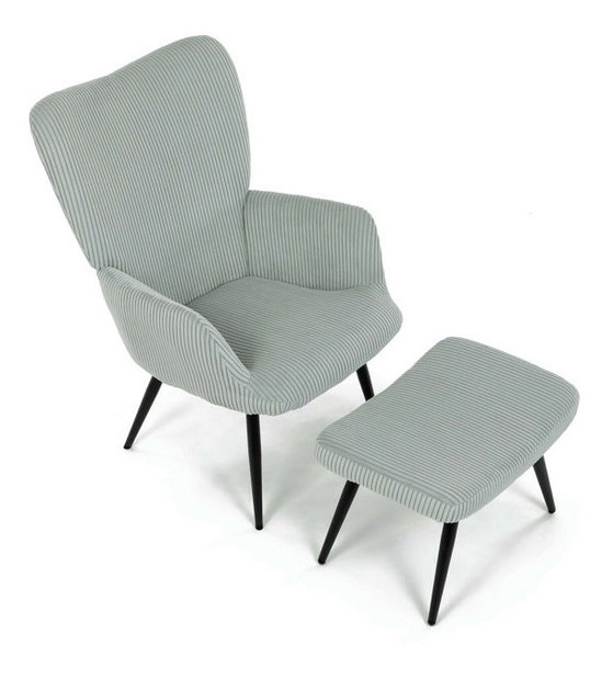 Křeslo s taburetkou Laruigo (modrá)