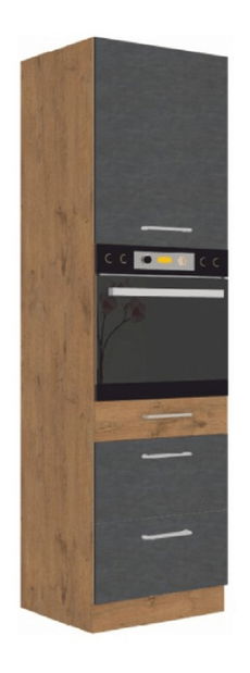 Kuchyňská skříňka na vestavné spotřebiče 60 DPS-210 3S 1F Velaga (šedá matná + dub lancelot)