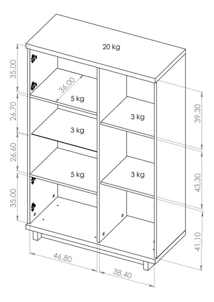 Vitrína Indi WIT90 (dub artisan + černá matná + dub artisan)