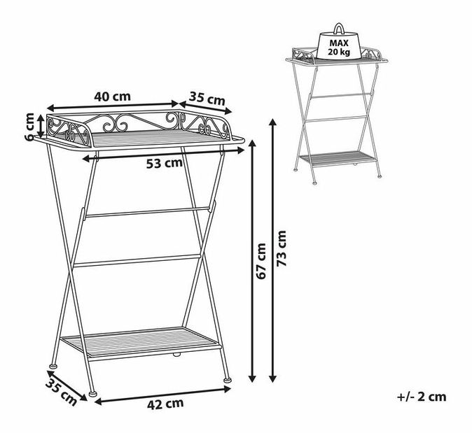 Příruční stolek ADONE (bílá)