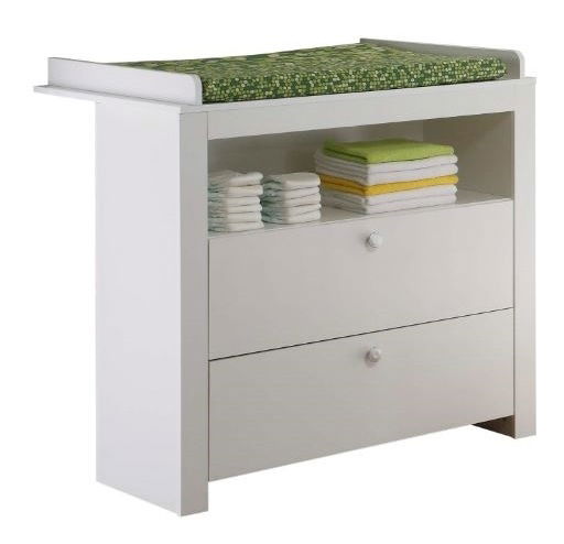 Komoda s regálem Ollie Typ 630 + Typ 660 (dub biela) (s prebaľovacím pultom)