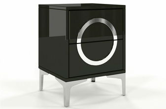 Noční stolek Naturlig Evenna (vysoký lesk černý) *výprodej