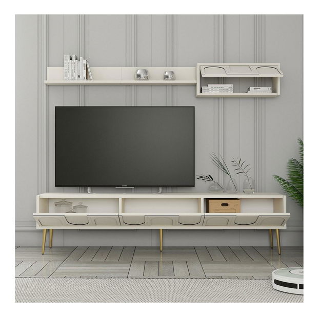 Obývací stěna Bipemu 4 (krémová + zlatá)