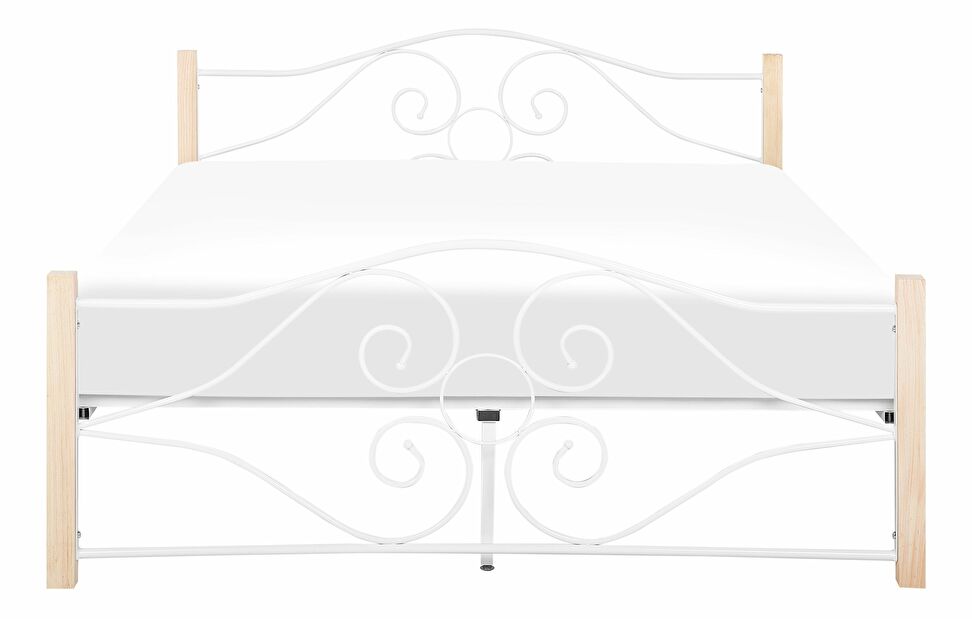 Manželská postel 180 cm FLANGE (s roštem) (bílá) *výprodej