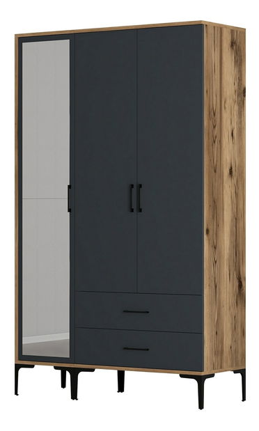 Šatní skříň Kiara RT (ořech + antracit)