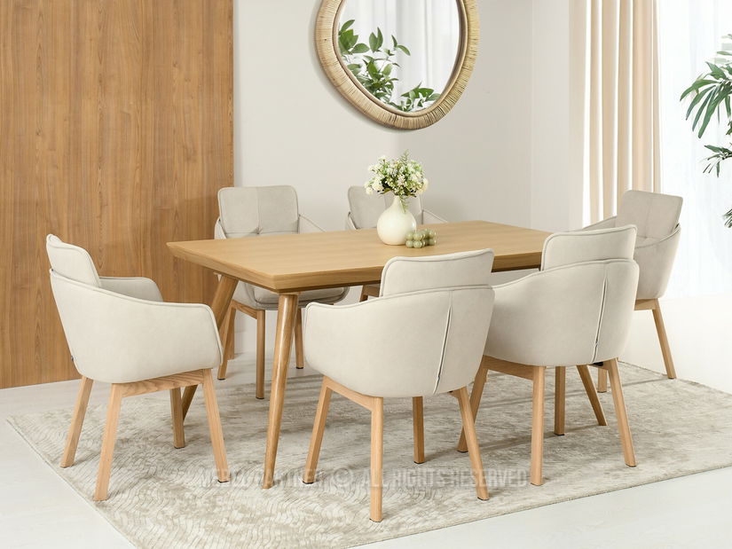 Jídelní židle Minimas (béžová + dub)