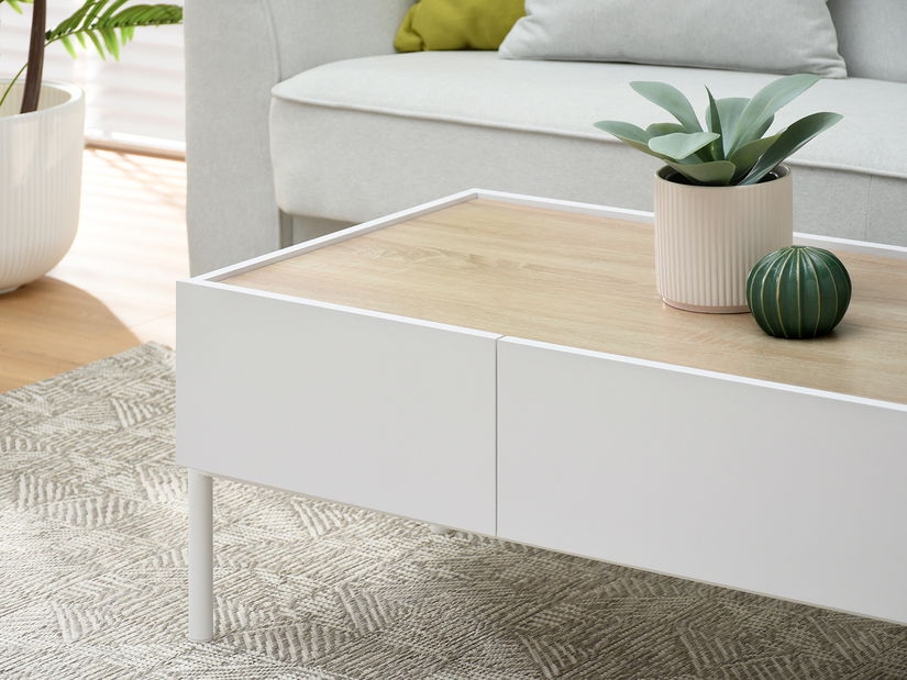 Konferenční stolek Bertina L (sonoma + bílá)