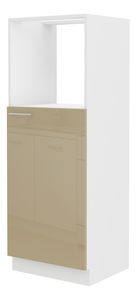 Potravinová kuchyňská skříňka na troubu Lavera 60 DKPL 162 1F BB (bílá + lesk cappucino)
