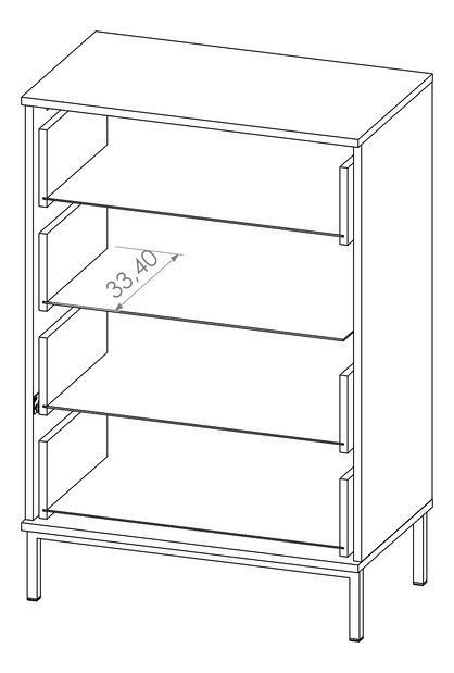 Komoda Punta K4SZ (portlandský jasan černý)