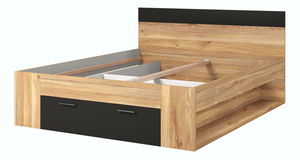 Manželská postel 160 cm Benson MW91 (dub mauvella + černá)