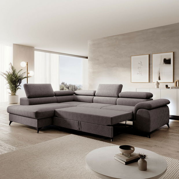 Rohová sedací souprava PONA (šedohnědá)