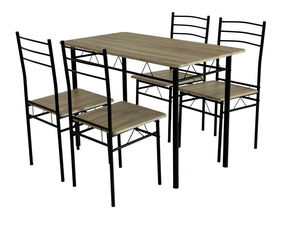 Jídelní set Metabolicas (dub sonoma + černá) (pro 4 osoby)