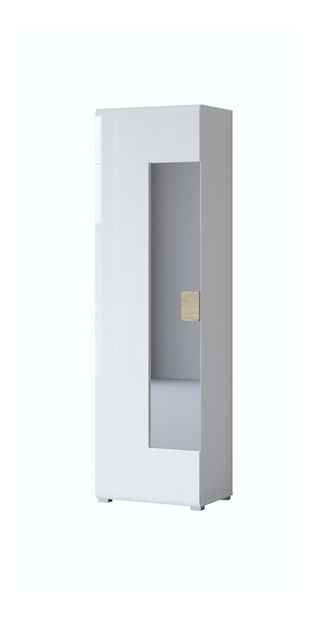 Šatní skříň Talvar (lesklá bílá + dub sanremo)