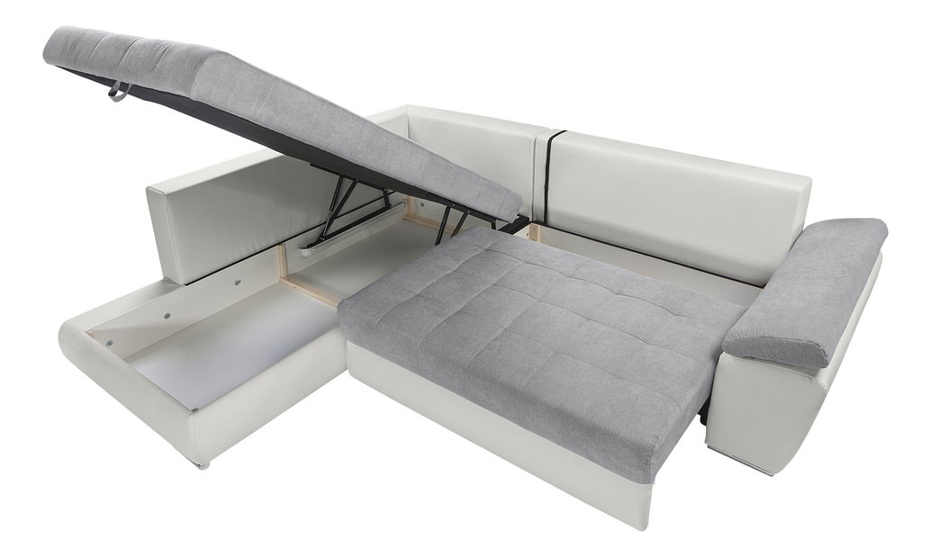 Rohová sedací souprava BRW Carl Lux 3DL.RECBK (šedá + bílá) (L)